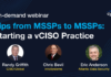 Webinar: Tips from MSSPs to MSSPs – Building a Profitable vCISO Practice