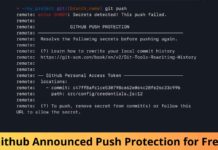 Github Announced Push Protection Feature Free